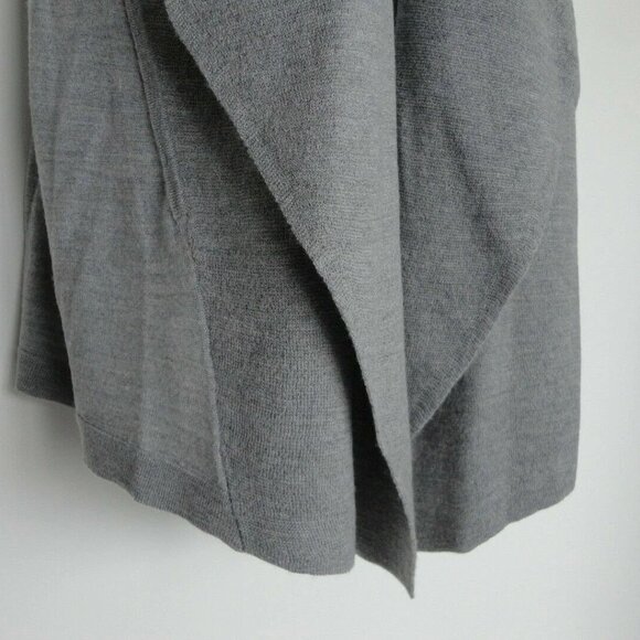 NWT EILEEN FISHER Moon Grey Fine Merino Jersey Cascading Cardigan Sweater Medium - Picture 5 of 7